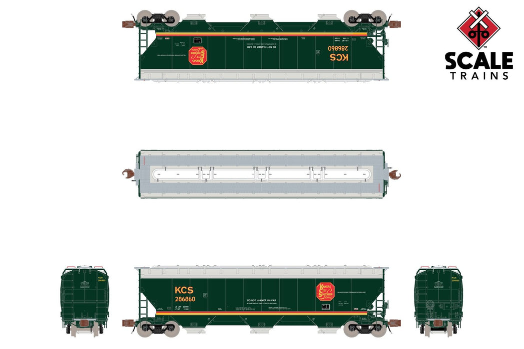 ScaleTrains Rivet N Scale Gunderson 5188 Covered Hopper Kansas City Southern "Belle"  KCS #Varies