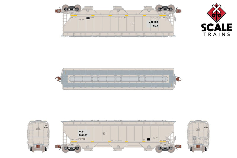 ScaleTrains Rivet N Scale Gunderson 5188 Covered Hopper Kansas City Southern KCS Gray #Varies