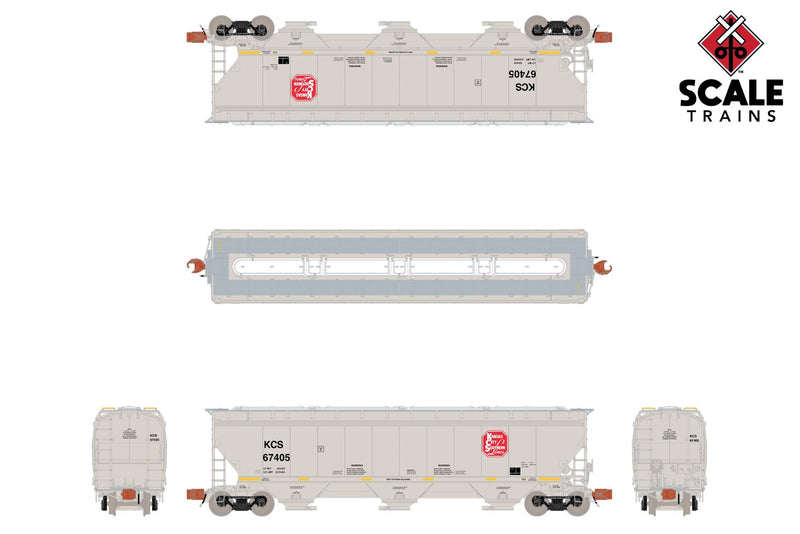 ScaleTrains Rivet N Scale Gunderson 5188 Covered Hopper Kansas City Southern "Red Logo"  KCS #Varies