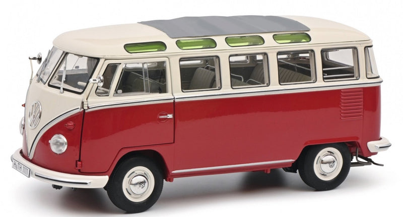 Schuco 450045400 (1:18) VW T1b Samba - Red and White