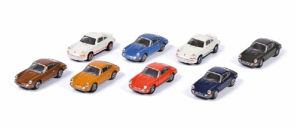 Schuco 452650200 HO Scale (1:87) Porsche 911 8 Car Set — White