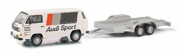 Schuco 452651000 HO Scale (1:87) VW T3c AUDI SPORT Van with Trailer