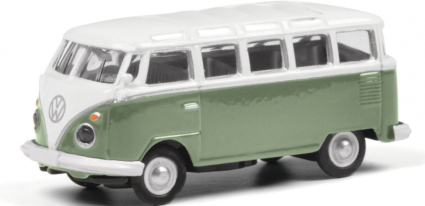 Schuco 452670700 HO Scale (1:87) Volkswagen VW T1c Samba - Green and White