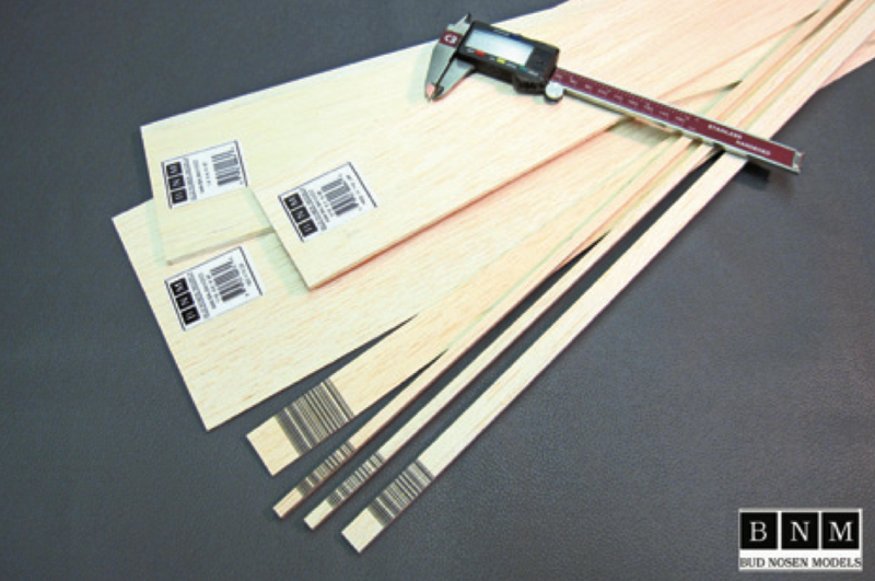 Bud Nosen Wood Products 1131 1/16" x 3" x 36" Balsa Strips - Single