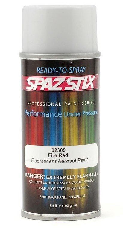 Spaz Stix SZX02309 - Fire Red Fluorescent Aerosol Paint 3.5oz
