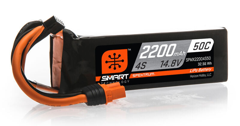 Spektrum 2200mAh 4S 14.8V 50C SMART Hardcase LiPo Battery with IC3/EC3 Connector