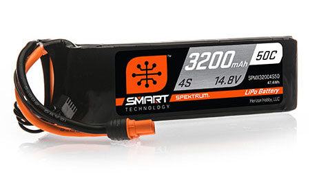 Spektrum 3200mAh 4S 14.8V 50C SMART Hardcase LiPo Battery with IC3/EC3 Connector