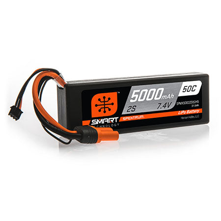 Spektrum 5000mAh 2S 7.4V 50C SMART Hardcase LiPo Battery with IC5/EC5 Connector