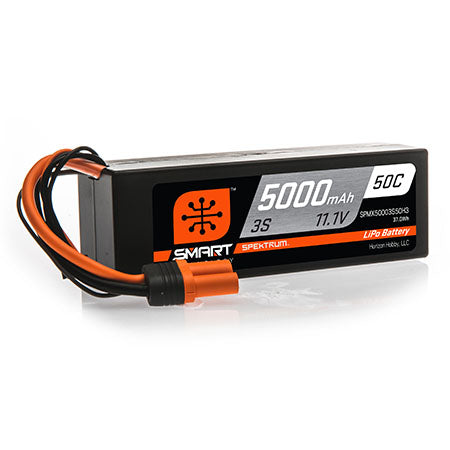 Spektrum 5000mAh 3S 11.1V 50C SMART Hardcase LiPo Battery with IC3/EC3 Connector