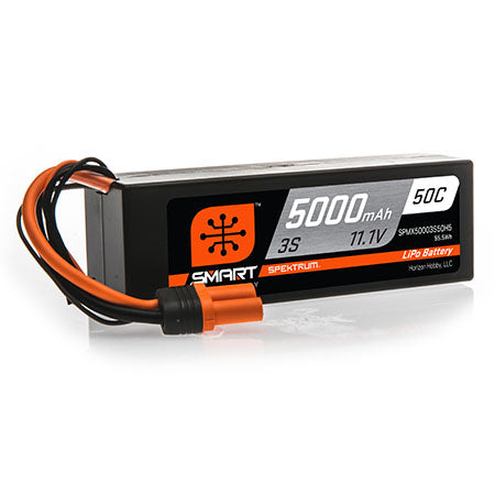 Spektrum 5000mAh 3S 11.1V 50C SMART Hardcase LiPo Battery with IC5/EC5 Connector