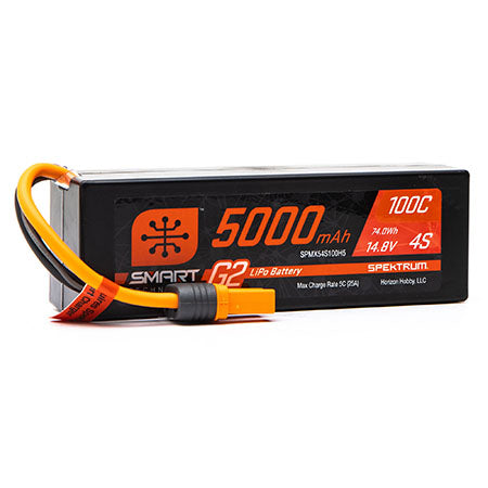 Spektrum 5000mAh 4S 14.8V 100C SMART Hardcase LiPo Battery with IC5/EC5