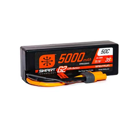 Spektrum SPMX53S50H5 5000mAh 3S 11.1V 50C SMART G2 LiPo Battery with IC5/EC5