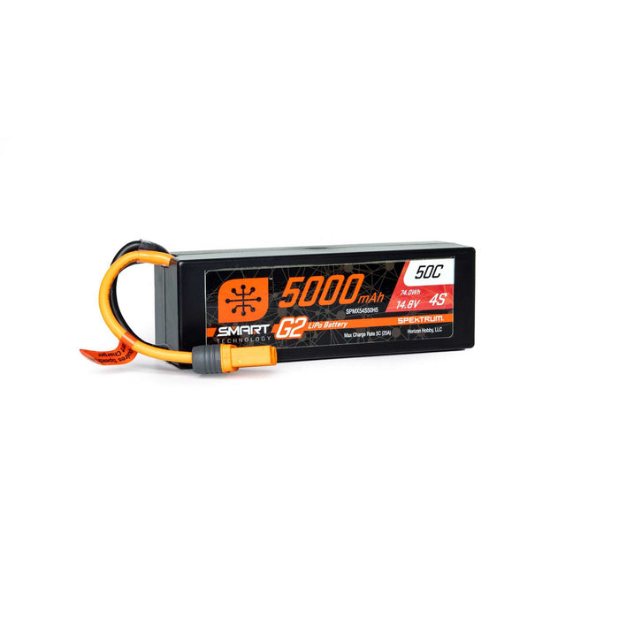 Spektrum SPMX54S50H5 5000mAh 4S 14.8V 50C SMART G2 LiPo Battery with IC5/EC5