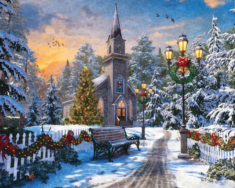 Springbok 34-10923 Holiday Church 1000 Piece Jigsaw Puzzle