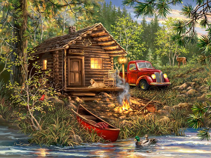 Springbok 33-01601 Cozy Cabin Life 500 Piece Puzzle