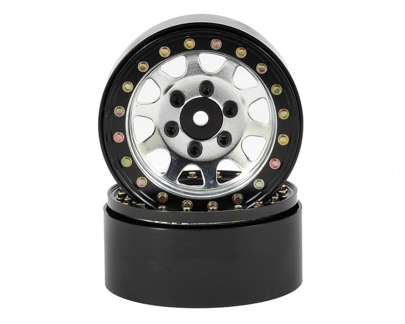 SSD RC 00006 Silver D Hole 1.9" Steel Beadlock Crawler Wheels 1 Pair