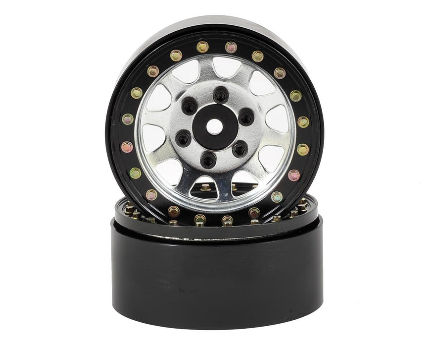 SSD RC 00006 Silver D Hole 1.9" Steel Beadlock Crawler Wheels 1 Pair