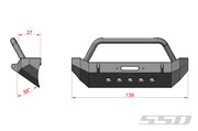 SSD RC 0012 Aluminum TRX4 / SCX10 II Rock Shield Front Bumper