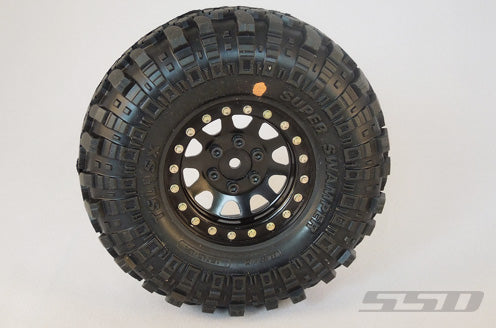 SSD RC 3 Black D Hole 1.9"Steel Beadlock Crawler Wheels 1 Pair