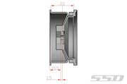 SSD RC 3 Black D Hole 1.9"Steel Beadlock Crawler Wheels 1 Pair