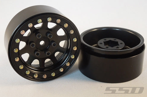 SSD RC 3 Black D Hole 1.9"Steel Beadlock Crawler Wheels 1 Pair