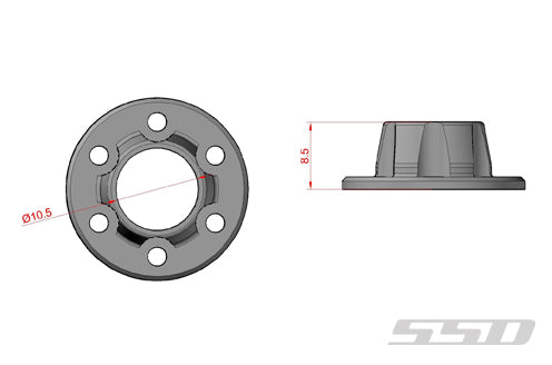SSD RC 397 Chrome Wheel Center Caps 1 Pair