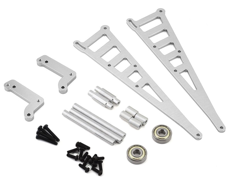 ST Racing Concepts SPTSTC71071S Silver Aluminum Adjustable Wheelie Bar Kit for DR10 Drag Car