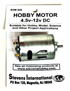 Stevens 540 4.5v to 12v DC Small Electric Motor for High Endurance