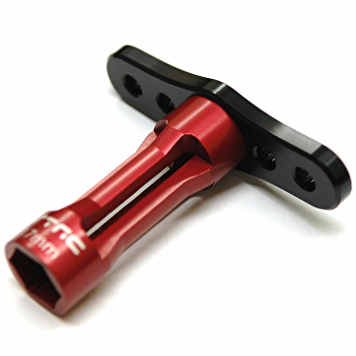 STRC SPTSTRA17BKR Red and Black CNC Aluminum Long Shank 17mm Hex Nut Wrench