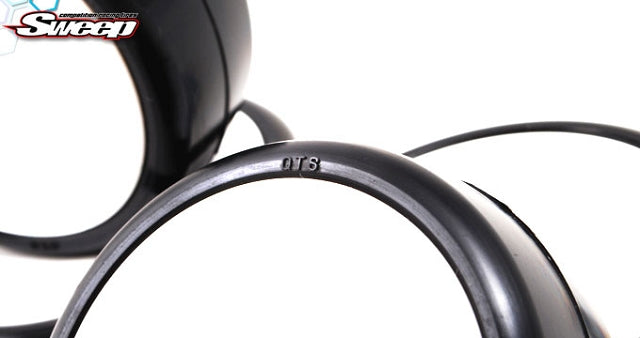 Sweep Racing 2735417 1/10 TC QTS32 True Black Tires on White Dish Wheels