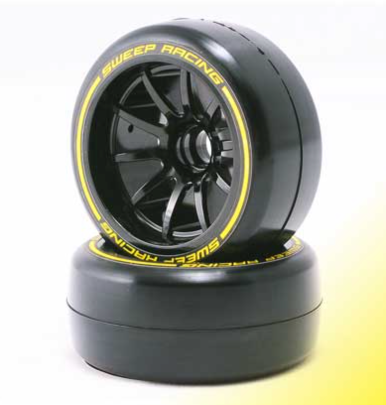 Sweep Racing 661728 1/10 F1 Front Medium Compound V6 Tires and Wheels 1 Pair
