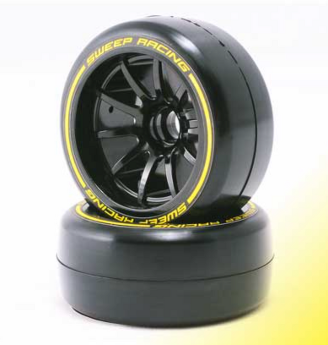 Sweep Racing 661728 1/10 F1 Front Medium Compound V6 Tires and Wheels 1 Pair