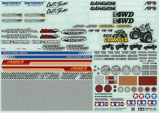 Tamiya 54630 Off-Road Car Sponsor Sticker Sheet