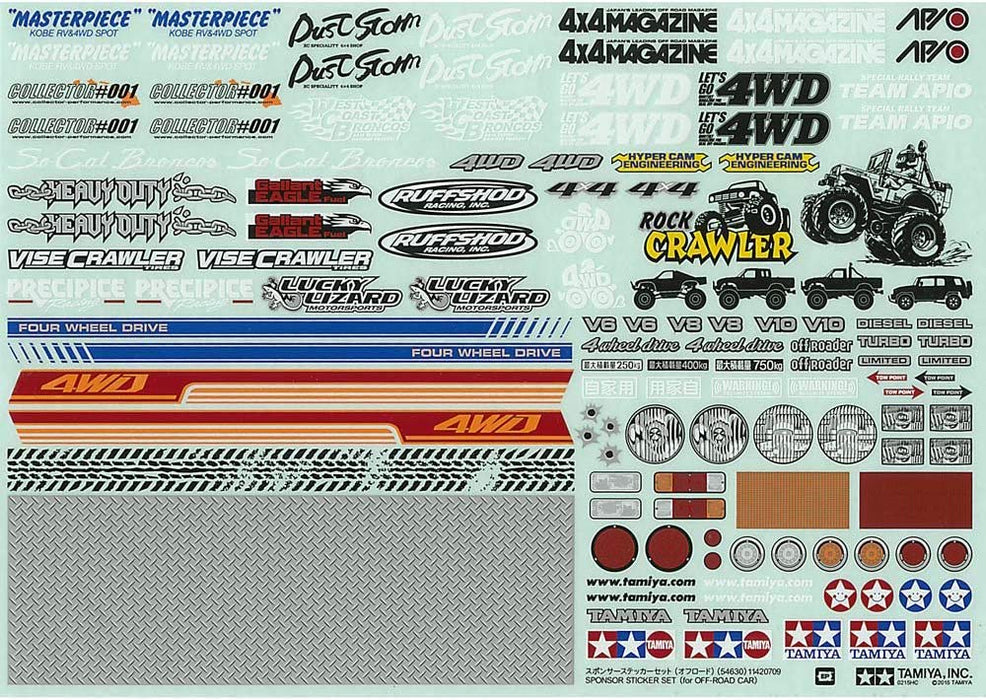 Tamiya 54630 Off-Road Car Sponsor Sticker Sheet