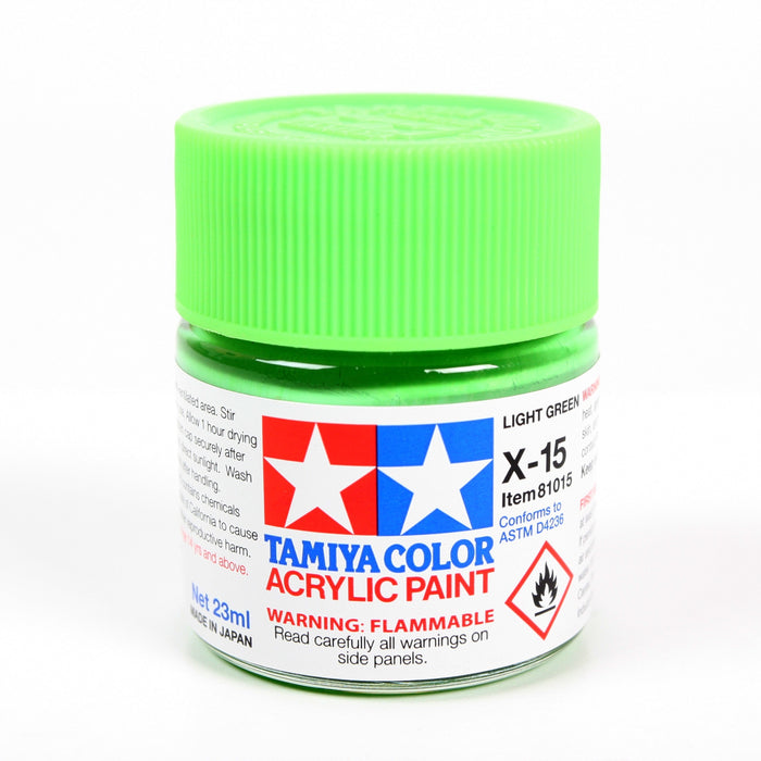 Tamiya 81015 Acrylic X-15 Gloss Light Green 23ml (3/4oz)