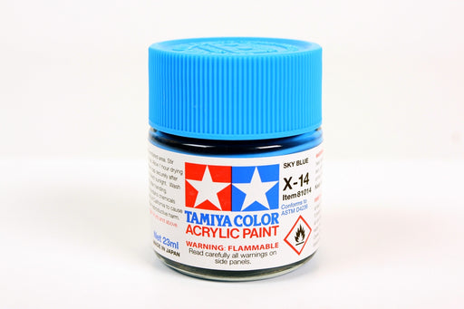 Tamiya 81014 Acrylic Model Paint X-14 Gloss Sky Blue 23ml (3/4oz)