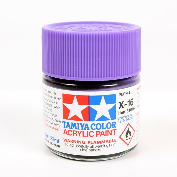 Tamiya 81016 Acrylic Model Paint X-16 Gloss Purple 23ml (3/4oz)