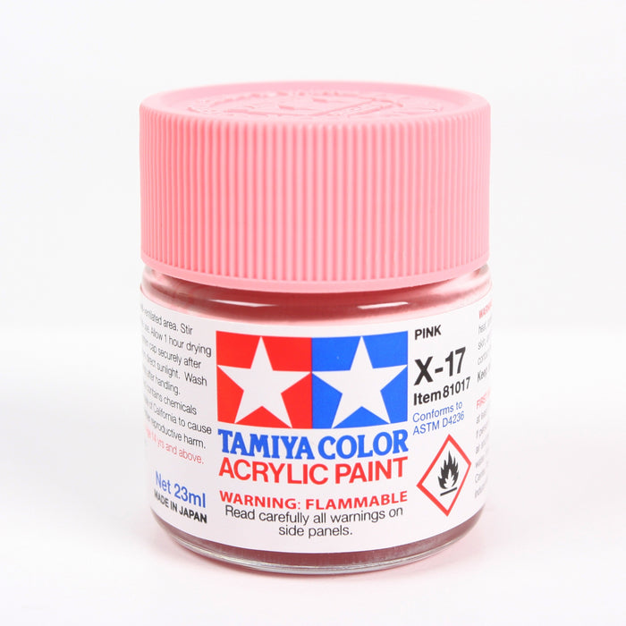 Tamiya 81017 Acrylic Model Paint X-17 Gloss Pink 23ml (3/4oz)