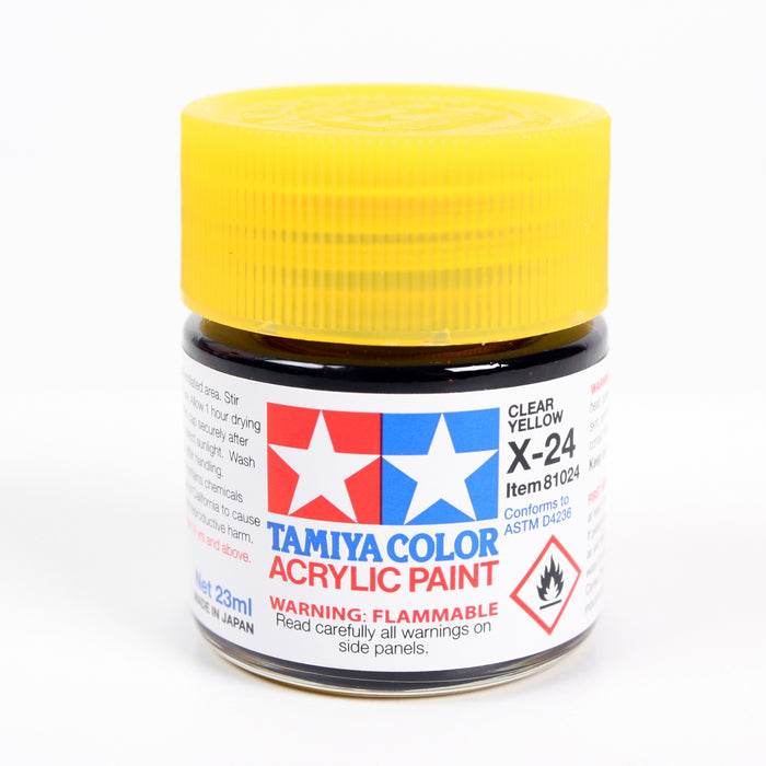 Tamiya 81024 Acrylic Model Paint X-24 Gloss Clear Yellow 23ml (3/4oz)
