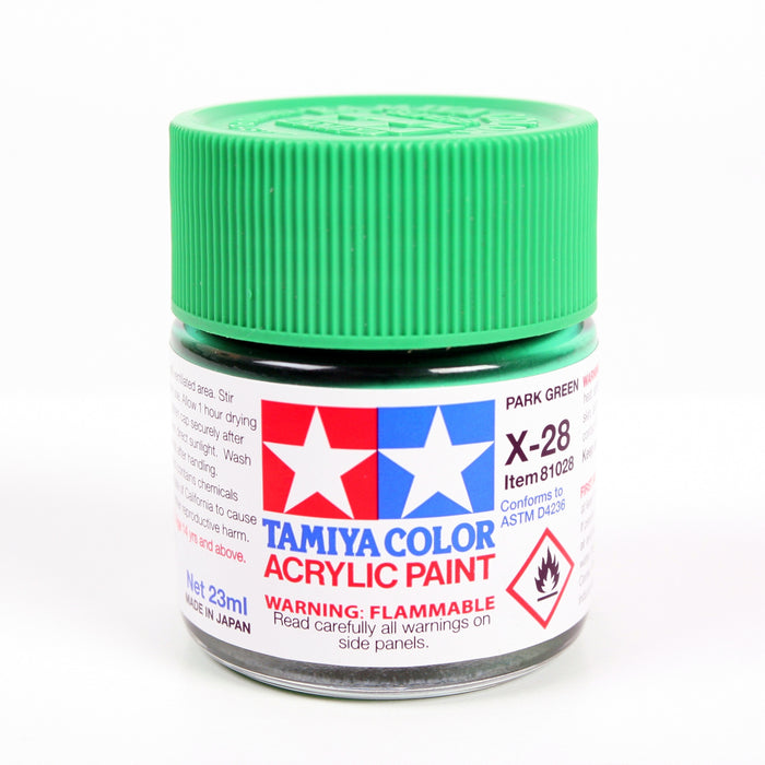 Tamiya 81028 Acrylic Model Paint X-28 Gloss Park Green 23ml (3/4oz)