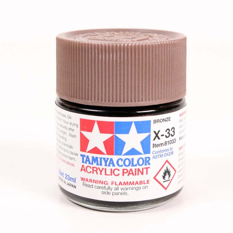 Tamiya 81033 Acrylic Model Paint X-33 Gloss Bronze 23ml (3/4oz)