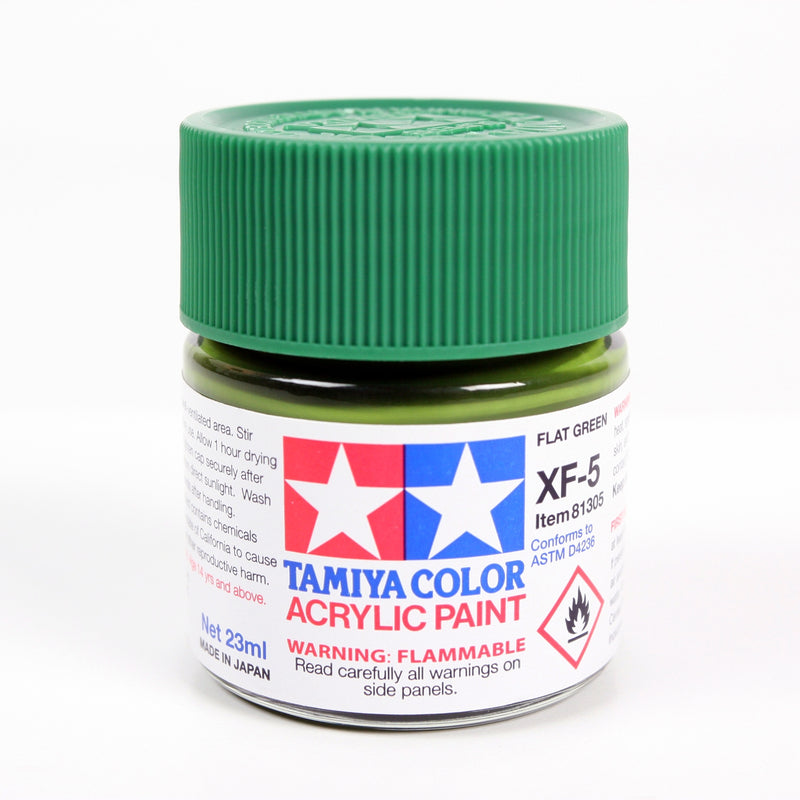 Tamiya 81305 Acrylic Model Paint XF-5 Flat Green 23ml (3/4oz)
