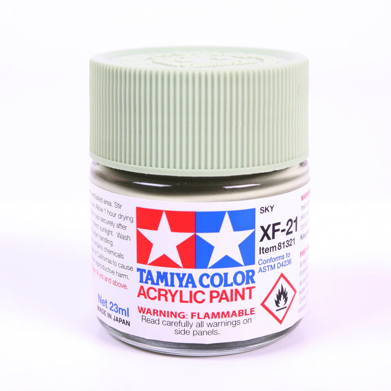 Tamiya 81321 Acrylic Model Paint XF-21 Flat Sky 23ml (3/4oz)