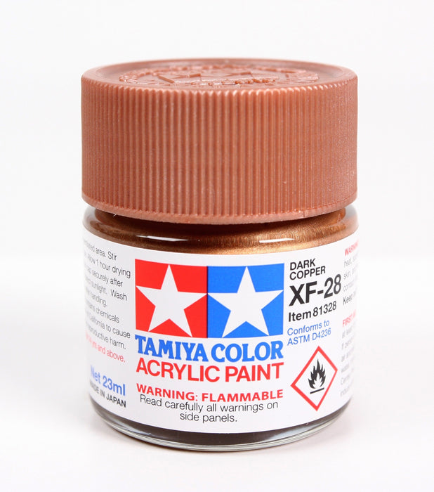 Tamiya 81328 Acrylic Model Paint XF-28 Flat Dark Copper 23ml (3/4oz)