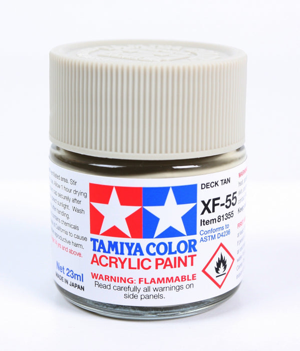 Tamiya 81355 Acrylic Model Paint XF-55 Flat Deck Tan 23ml (3/4oz)