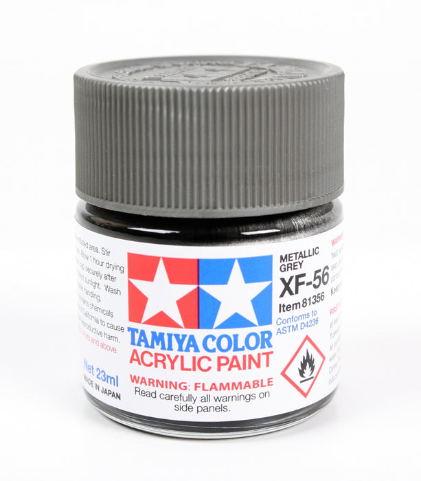 Tamiya 81356 Acrylic Model Paint XF-56 Flat Metallic Gray 23ml (3/4oz)
