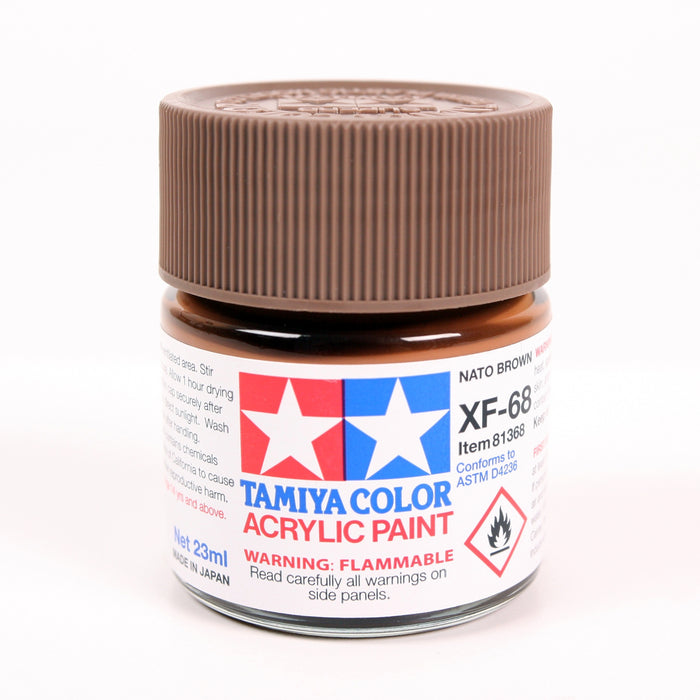 Tamiya 81368 Acrylic Model Paint XF-68 Flat NATO Brown 23ml (3/4oz)