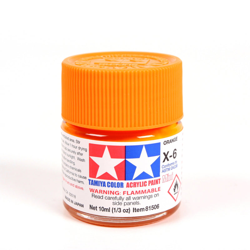 Tamiya 81506 Acrylic Mini MX6 Orange Gloss Finish
