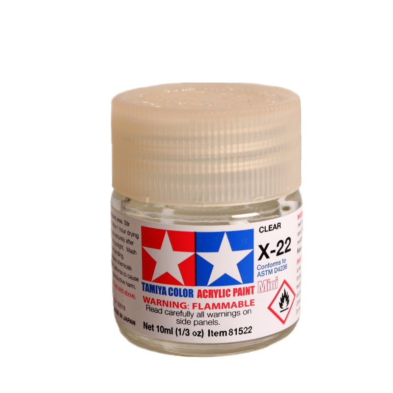 Tamiya 81522 Acrylic Mini X-22 Clear 10ml (1/3oz)