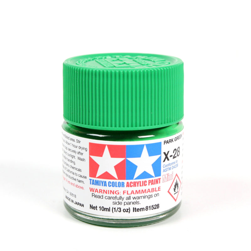 Tamiya 81528 Acrylic Mini X-28 Park Green Gloss Finish 10ml (1/3oz)